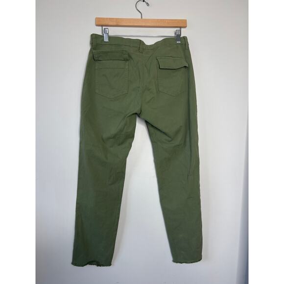 NEW Frank & Eileen Blackrock Utility Frayed Hem Pants Women's Army Size: 6 - Picture 5 of 7
